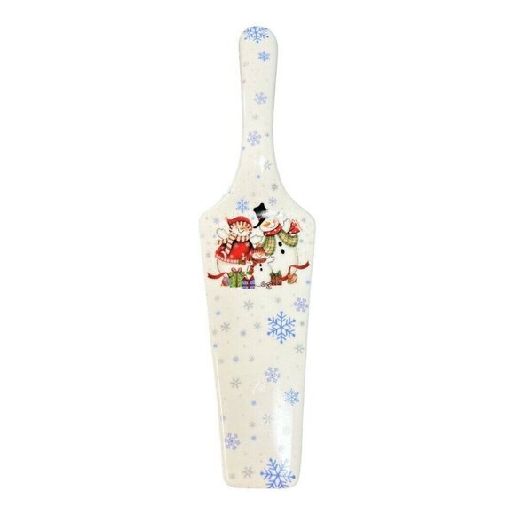 Snowman Family Ceramic Pie Spatula~Christmas Cake Server 10.5" ~ L2 03 - Picture 1 of 4